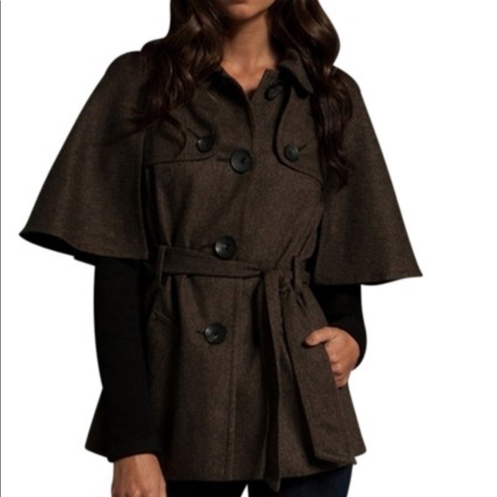Trina Turk cape jacket Evanston herringbone jacket
